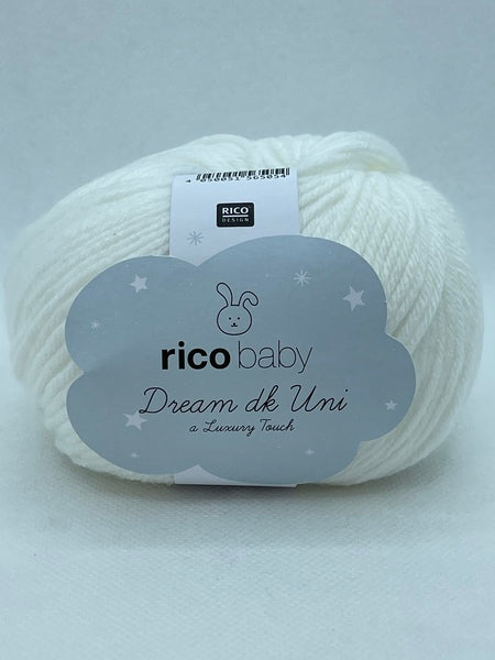 Rico Baby Dream Uni DK Baby Yarn 50g - White 001