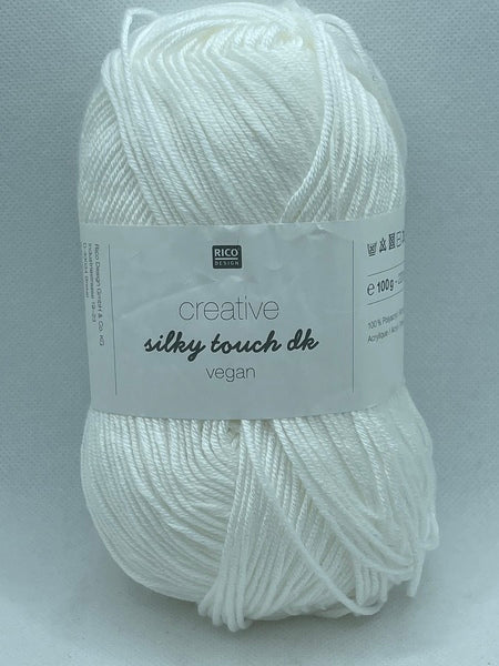 Rico Creative Silky Touch Vegan DK Yarn 100g - White 001