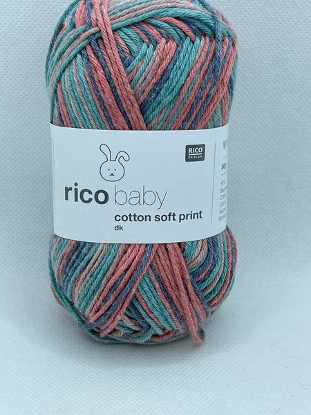 Rico Baby Cotton Soft Print DK Baby Yarn 50g - Red-Teal 023