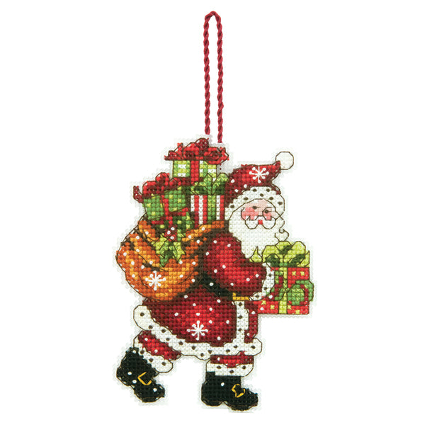 Dimensions Santa With Bag Ornament Counted Cross Stitch Kit - 70-08912