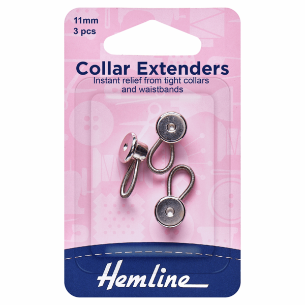 Hemline Collar Expanders Metal 11mm - H896.11