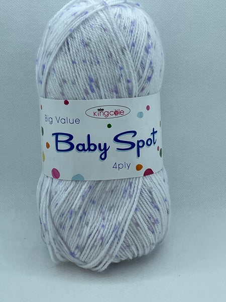 King Cole Big Value Baby Spot 4 Ply Baby Yarn 100g - Misty 2555 (Discontinued)