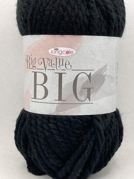 King Cole Big Value BIG Mega Chunky Yarn 250g - Black 4440 BoS/Mhd