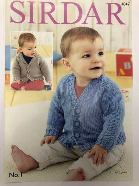Knitting Pattern - Sirdar No.1 DK Baby Cardigan 4847