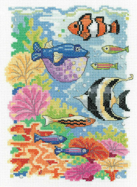 Heritage Crafts Karen Carter Collection - Tropical Fish Cross Stitch Kit KCTS1629