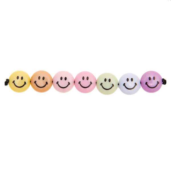 Rico SMILEY Beads Lentil Shaped Rainbow Pastel - 600026