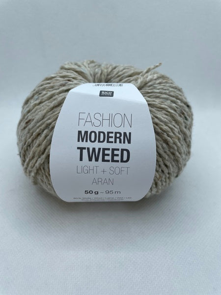 Rico Fashion Modern Tweed Aran Yarn 50g - Sand 016
