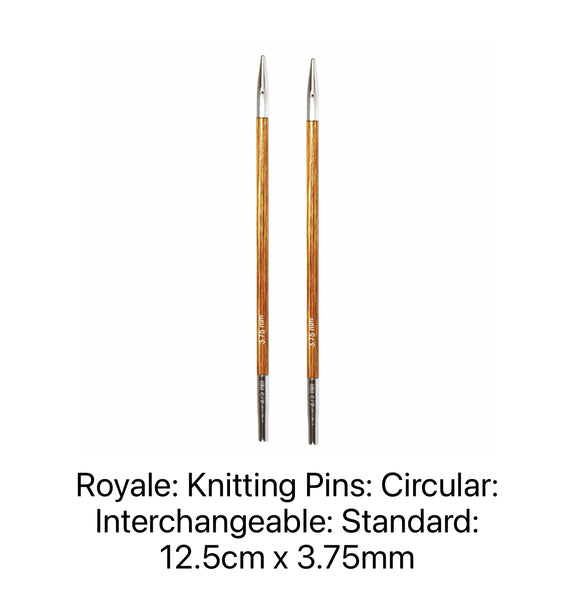 KnitPro Royale Circular Interchangeable Knitting Needles 3.75mm 12.5cm - KP29254
