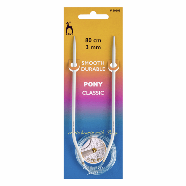 Pony Classic Fixed Circular Knitting Needles 3.00mm 80cm 50605