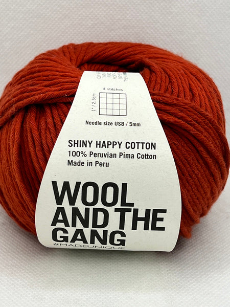 Wool And The Gang Shiny Happy Cotton Aran Yarn 50g - Red Ochre