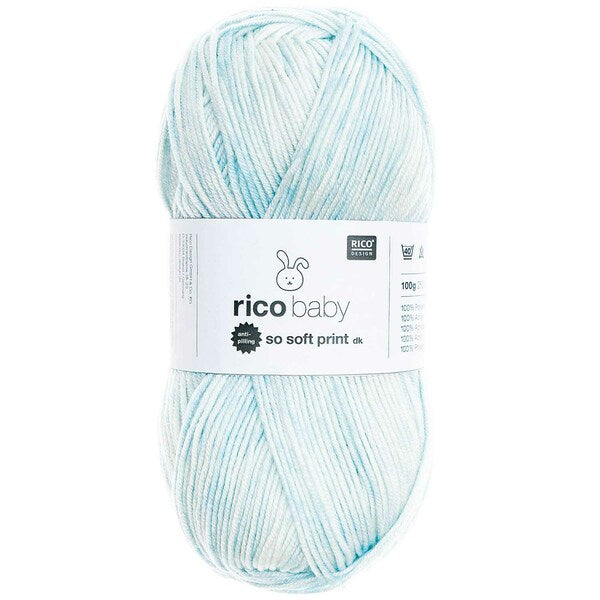 Rico Baby So Soft Print DK Baby Yarn 100g - Light Blue 016