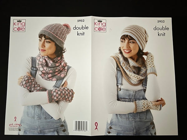 King Cole Knitting Pattern - Ladies Accessories - 5952