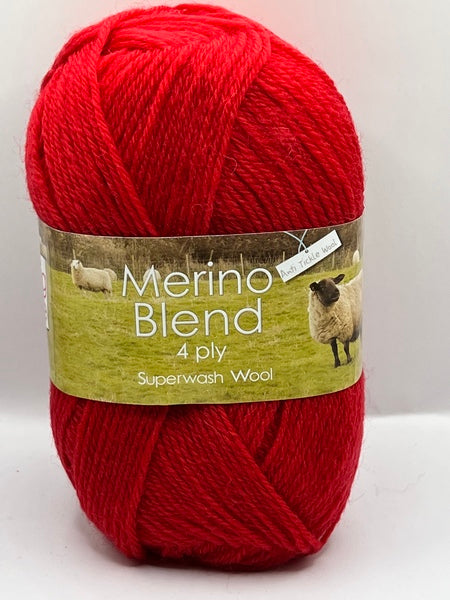 King Cole Merino Blend 4 Ply Yarn 50g - Red 9