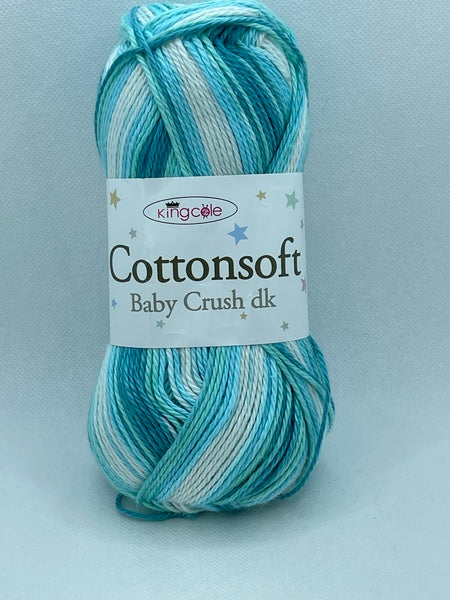 King Cole Cottonsoft Baby Crush DK Baby Yarn 100g - Aquas 2871