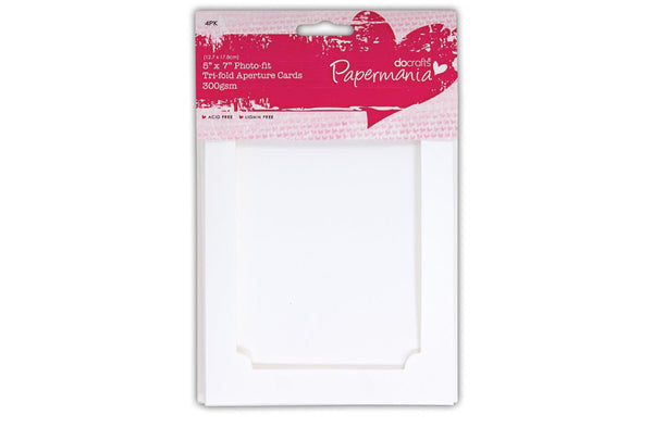 Tri Fold Aperture Cards and Envelopes 5” x 7” White Pack of Four - PMA151600