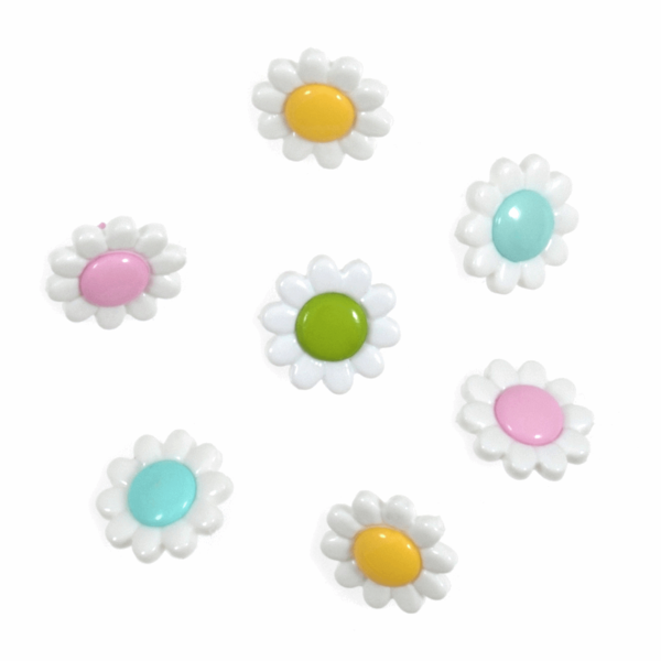 Trimits Buttons Novelty Pastel Daisy Pack of 7 - B6408/M40