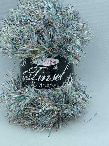 King Cole Tinsel Chunky Yarn 50g - Argent 1781