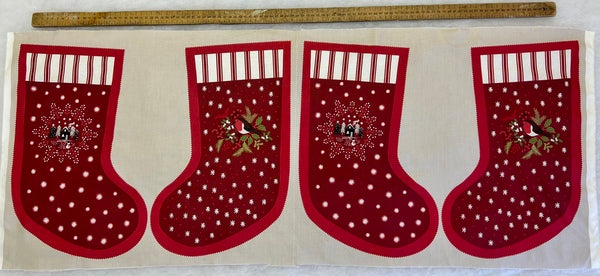 A Countryside Winter Christmas Stocking Panel - C21