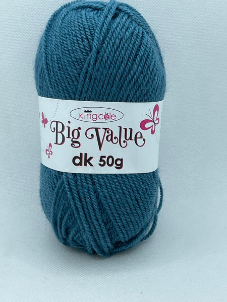 King Cole Big Value DK Yarn 50g - Antique Blue 3446 BoS