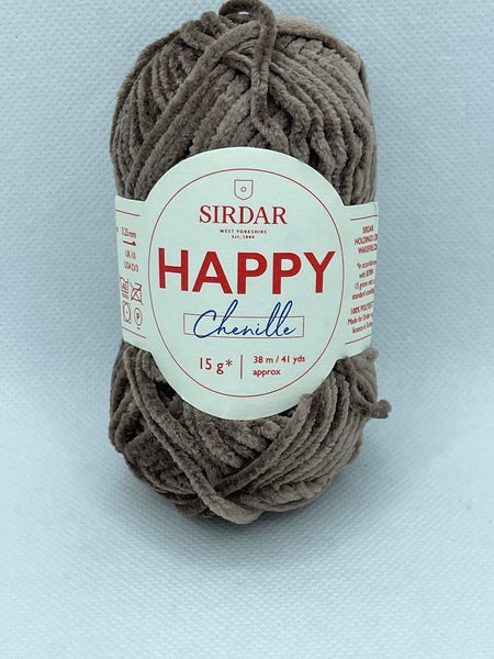 Sirdar Happy Chenille 4 Ply Yarn 15g - Teddy 0028