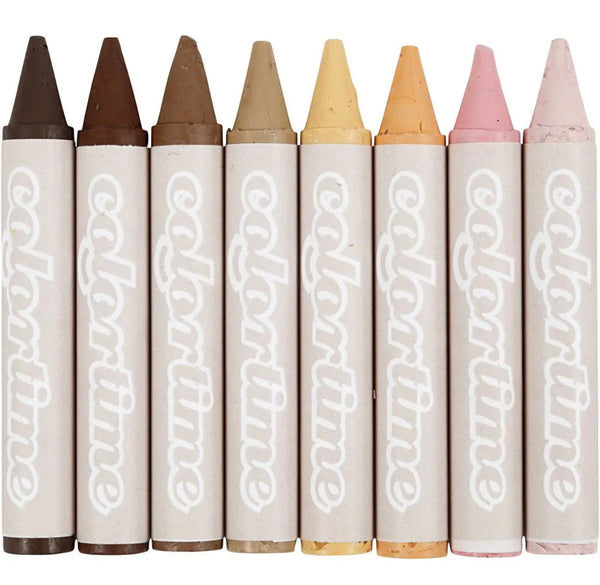 Colortime 8 Assorted Wax Crayons - Skintone Colours - 95240