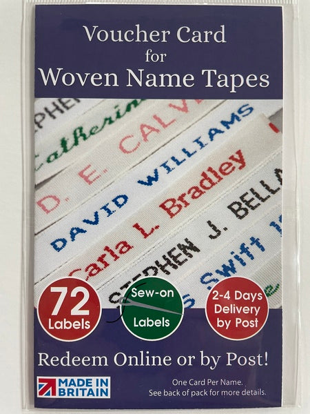 Woven Sew On Name Tapes - Pack of 72