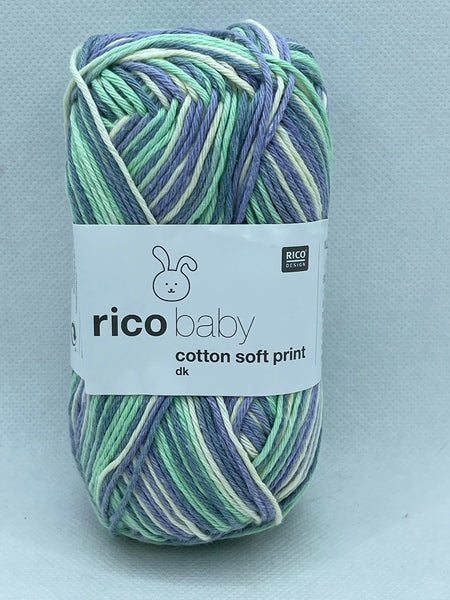 Rico Baby Cotton Soft Print DK Baby Yarn 50g - Violet-Green 031