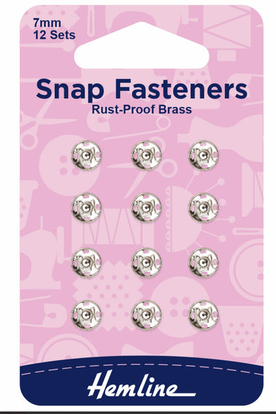 Hemline Snap Fasteners Sew-On 7mm Nickel 7mm - H420.7