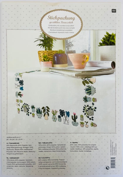 Rico - House Plants Table Cloth Cross Stitch Kit - 80276.52.21