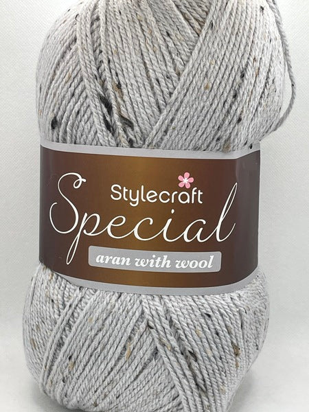 Stylecraft Special Aran With Wool Yarn 400g - Silver Nepp 5516 - BoS