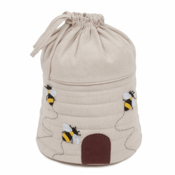 Craft Bag round Drawstring Bag - Appliqué  Hive Bee - HGDSBA\347