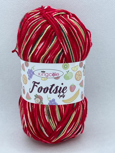 King Cole Footsie 4 Ply Yarn 100g - Christmas Fruits 4906