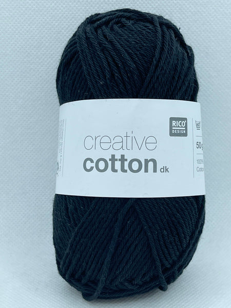 Rico Creative Cotton DK 50g - Black 020 (For Ricorumi)