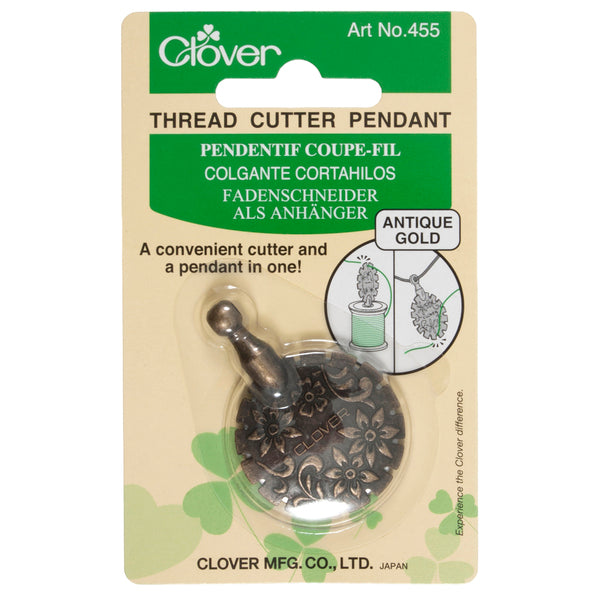 Clover Antique Gold Thread Cutter Pendant - CL455