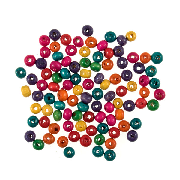 Trimits Wooden Beads - Wooden 6mm Multicoloured 15g - CF152