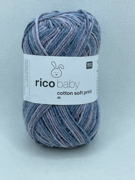Rico Baby Cotton Soft Print DK Baby Yarn 50g - Blue-Purple 026