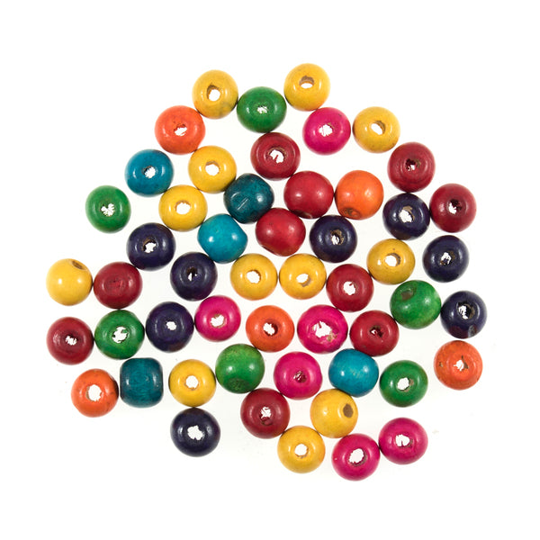 Wooden Beads - Assorted Colours 15mm - CF151