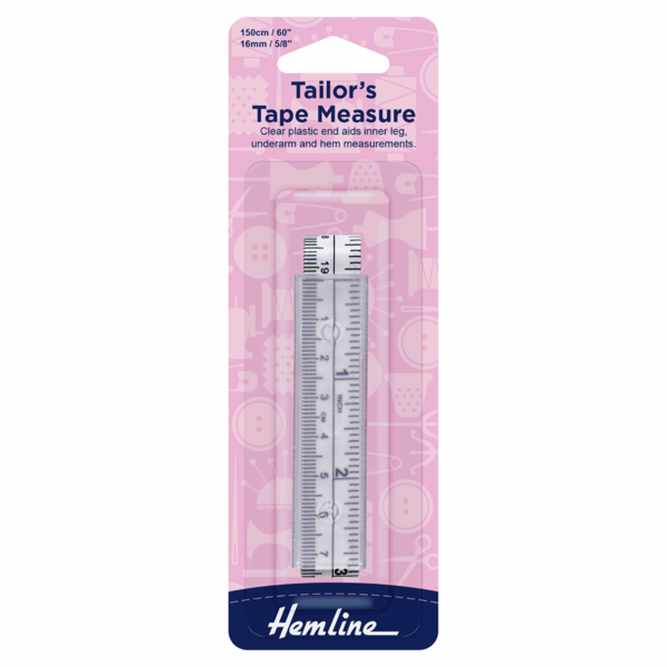 Hemline Tailors Tape Measure Plastic End 150cm - H259