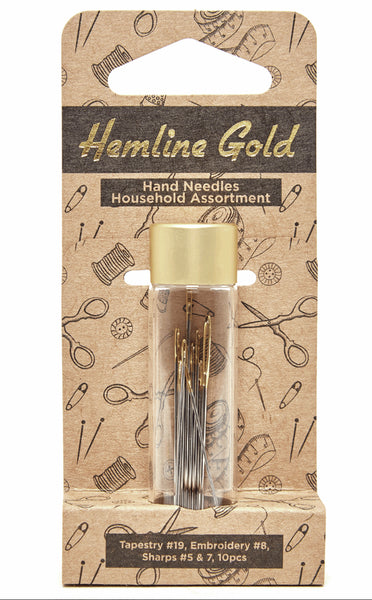 Hemline Gold Hand Needle Household Assortment - 214G.HG