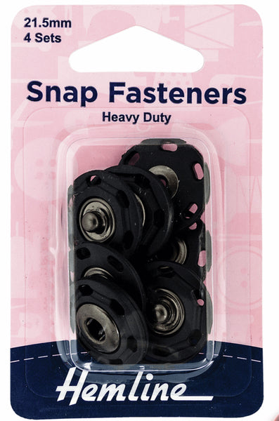 Hemline Snap Fasteners Sew-On Extra Large Black - H424.XXL.BK