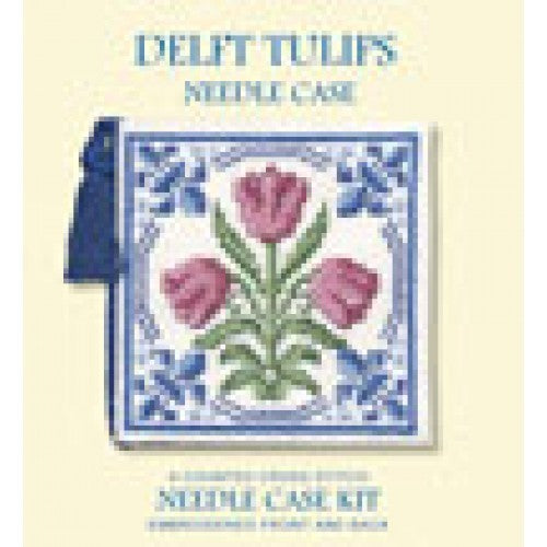 Textile Heritage Needle Case Cross Stitch Kit - Delft Tulips DTNC