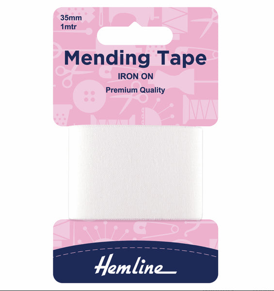 Hemline Iron On Mending Tape 35mm 1Mtr White - H698/WHT