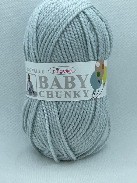 King Cole Big Value Baby Chunky Baby Yarn 100g - Silver 2516