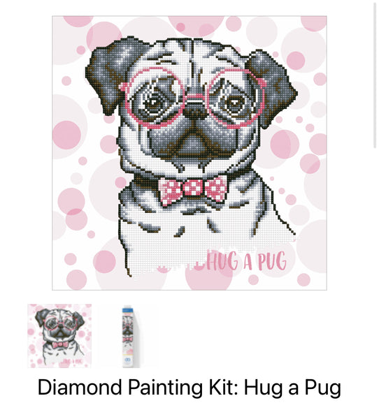 Diamond Painting Kit - Hug A Pug DD7.035