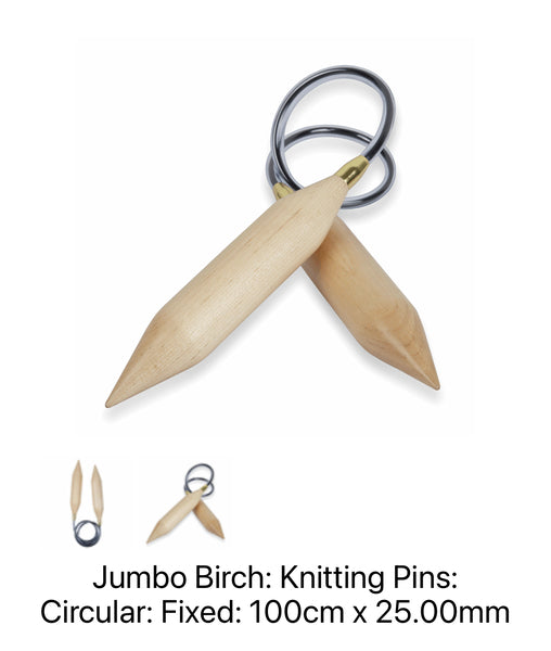 KnitPro Jumbo Birch Fixed Circular Knitting Needles 25.00mm 100cm 35373