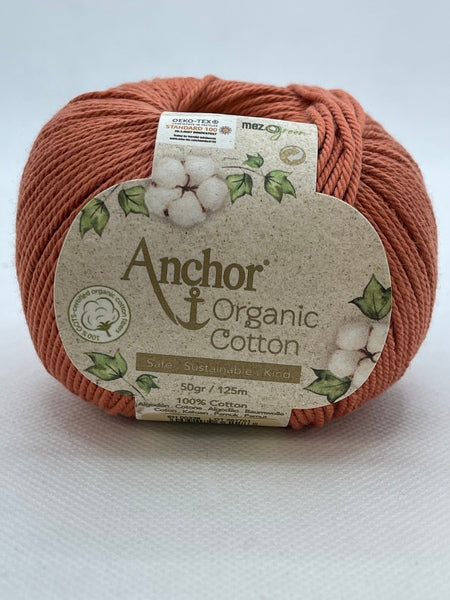Anchor Organic Cotton 4 Ply Yarn 50g - Red Dunes 0338