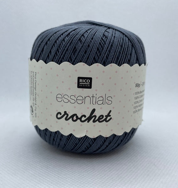 Rico Essentials Crochet Cotton Yarn 50g - Mouse Grey 011