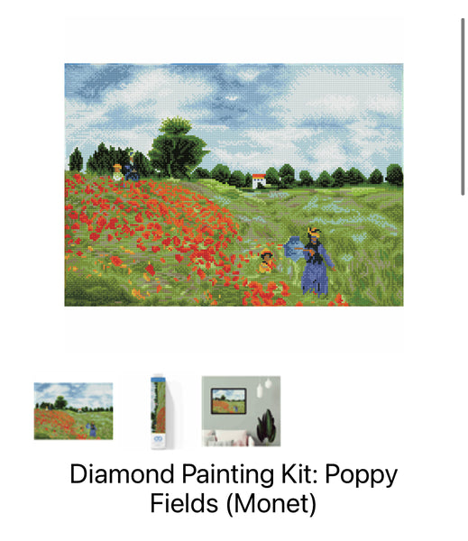 Diamond Painting Kits - Poppy Fields (apres Monet) DD12.048