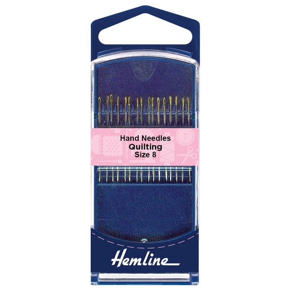 Hemline Premium Hand Needles Gold Eye Quilting Size 8 - H282G.8