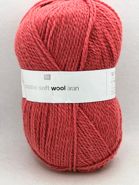 Rico Creative Soft Wool Aran Yarn 100g - Cherry 009